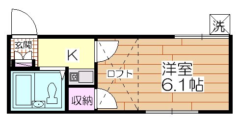 パレスコーリューB棟 105号室 間取り