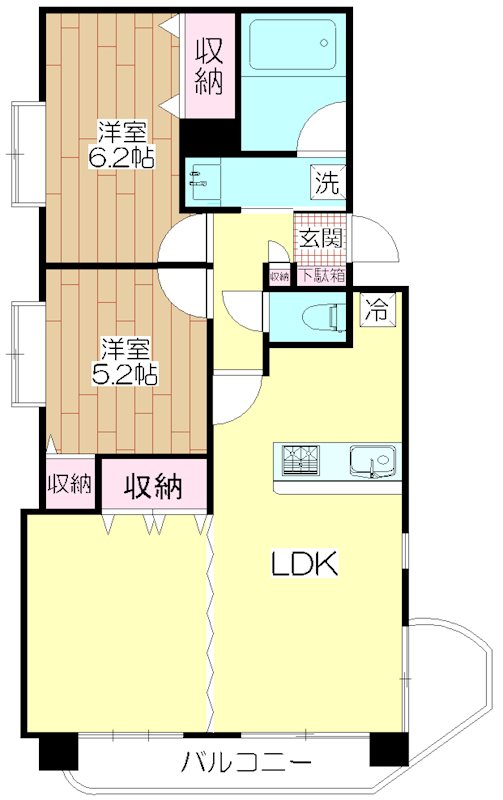 ライオンズシティ梅島 805号室 間取り