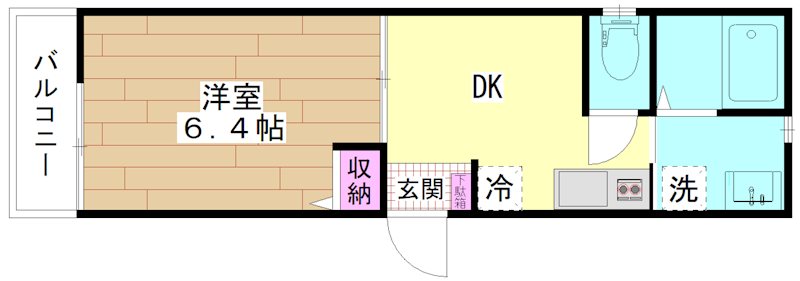 G.Flap(ジーフラップ) 104号室 間取り
