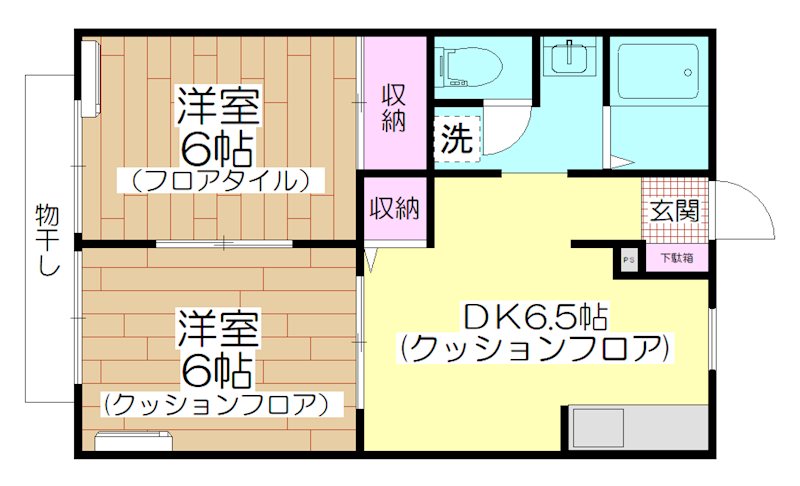ドミールヤマト 102号室 間取り