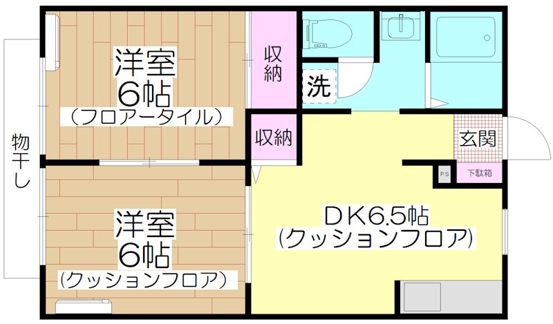 ドミールヤマト 102号室 間取り