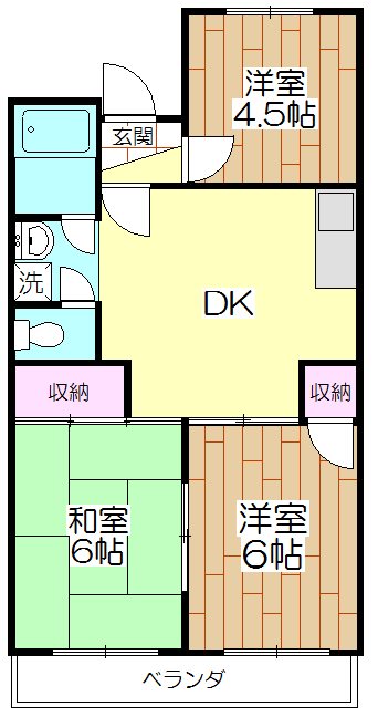 サンアールタニツカB棟 205号室 間取り
