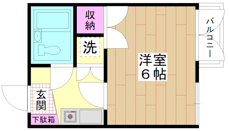 コスモフラット 206号室 間取り