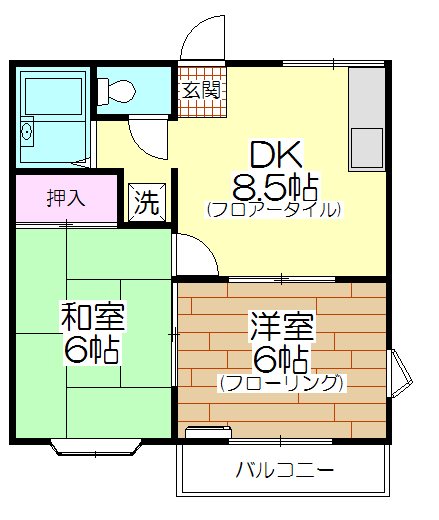 アネックスセンターフィールド  B棟102号室 間取り