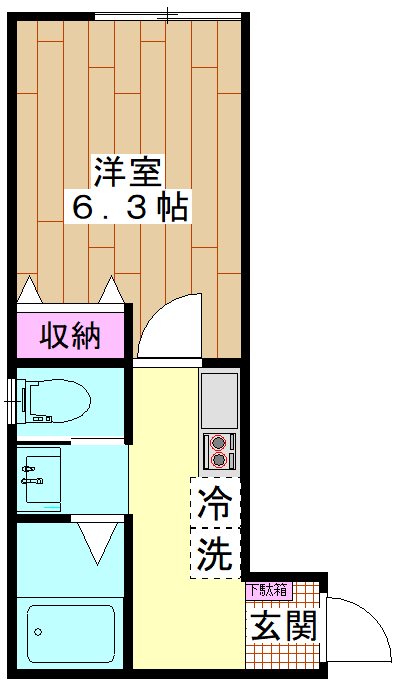 G.Flap梅田 104号室 間取り