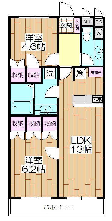 メイソンリー梅島 106号室 間取り