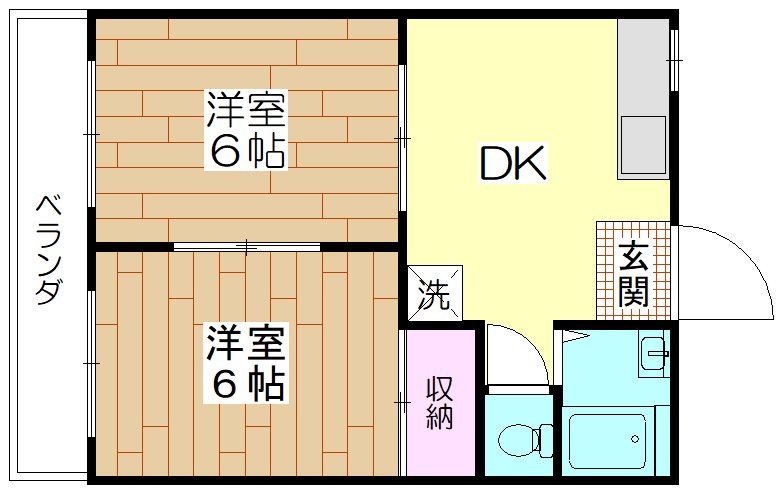 寿コーポ 203号室 間取り