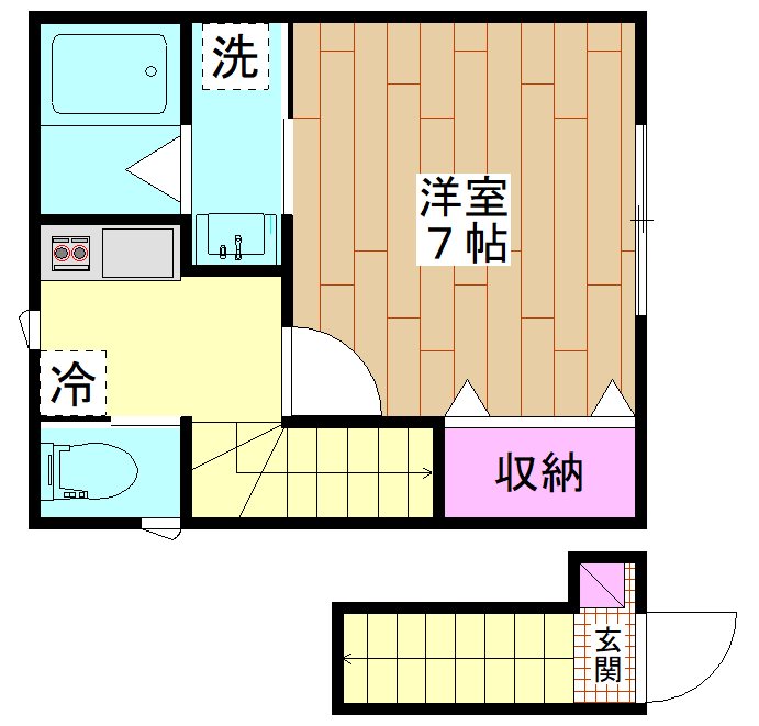 グリュック2   202号室 間取り