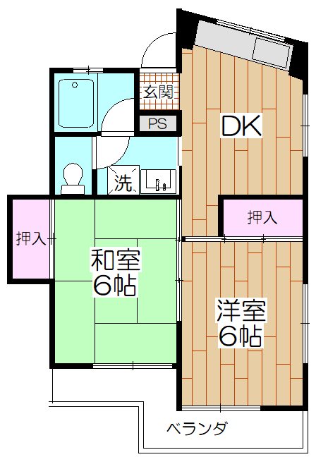 サンハイムコーワ  101号室 間取り