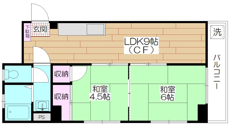 鴨下マンション   308号室 間取り