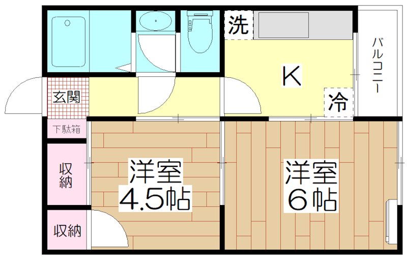 ホワイトパレスフジ  102号室 間取り