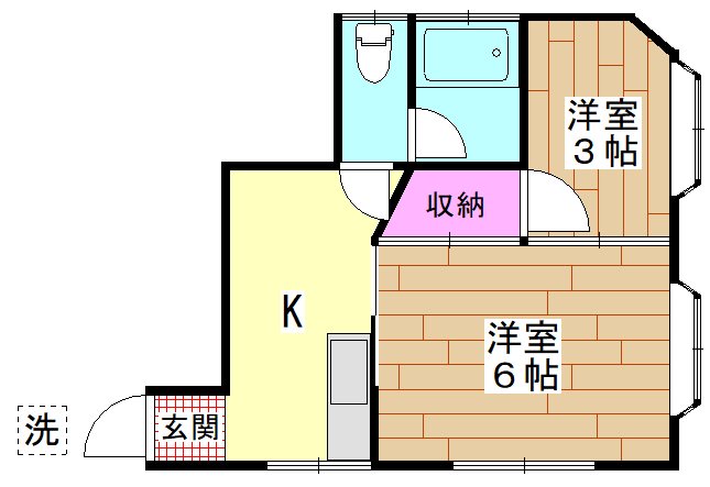 狩野ハイツ 202号室 間取り