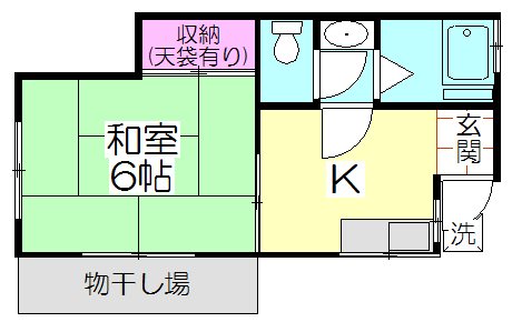 ビラ鈴木 1F号室 間取り