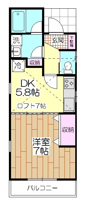 S-room 2F号室 間取り