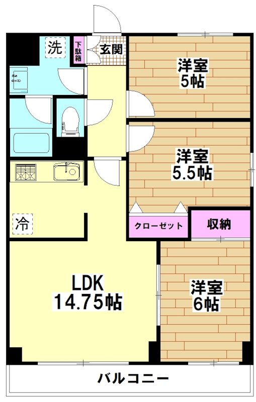 リバーコープ蒲生 302号室 間取り