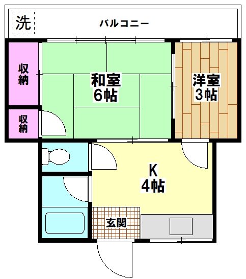 ときわ荘 202号室 間取り