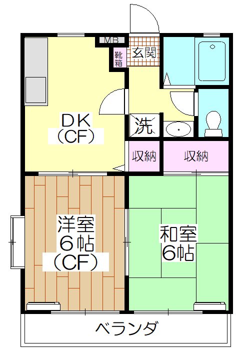アパートメント宝谷  201号室 間取り