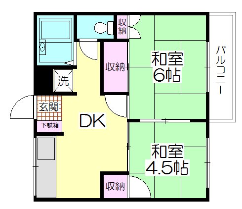 ゴールドマンション 408号室 間取り