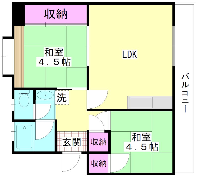 舎人吉岡ハイツ  間取り