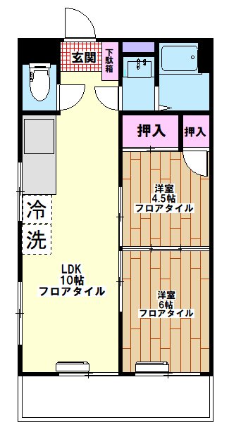 鴨下マンション   間取り