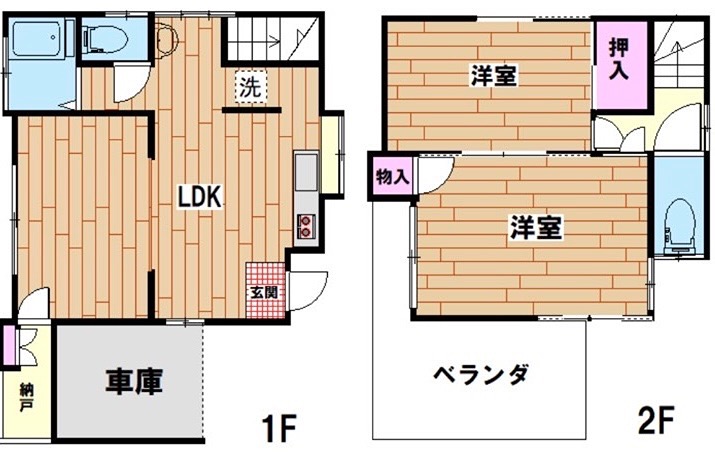 東伊興３丁目貸家 間取り
