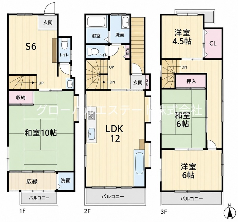 草加市谷塚町貸家 間取り