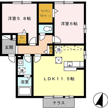 花多来館　B棟 間取り