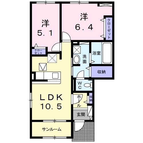 バランタイン　Ⅰ 間取り