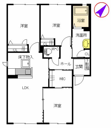 サンサン陽光　A棟 間取り