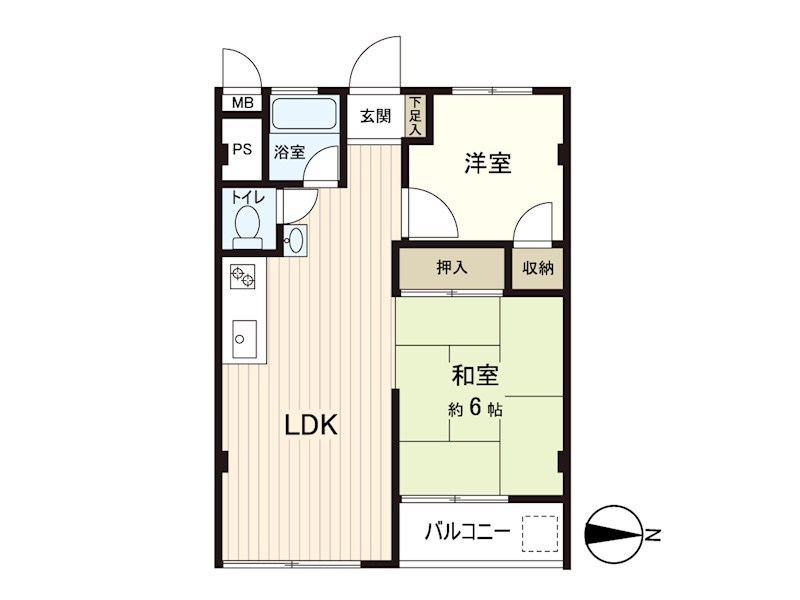 山手町コーポラスＢ棟 間取り