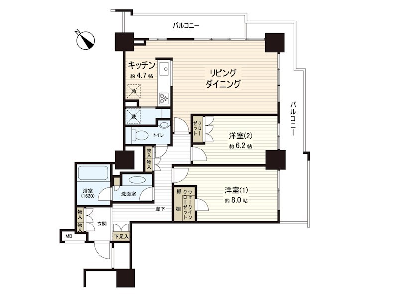 グローリオタワー横浜元町 911号室 間取り