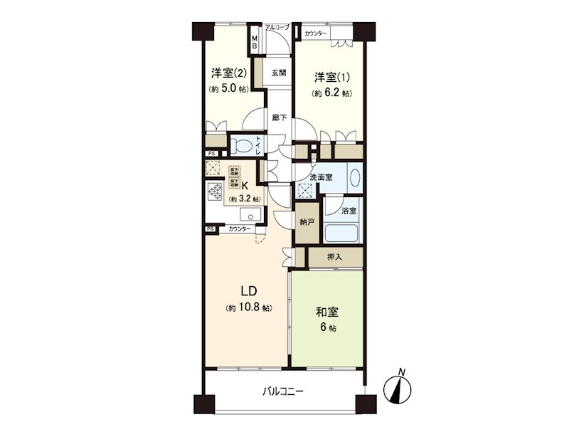 上大岡パーク・ホームズ弐番館 209号室 間取り