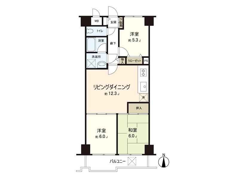 マリンコーポ浦賀 104号室 間取り
