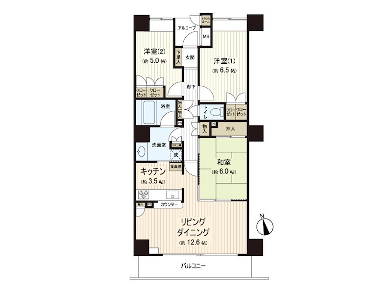 横浜ヘリオスタワー 3003号室 間取り