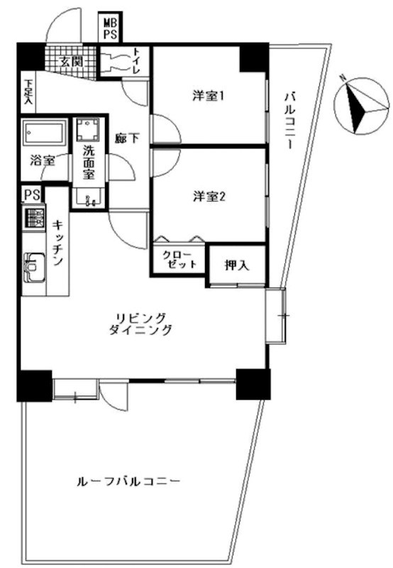 ライオンズマンション羽沢第３ 202号室 間取り