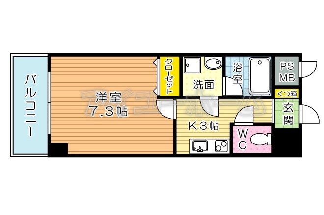 U-Basic reef 三萩野(ユー・ベーシックリーフ三萩野)  602号室 間取り
