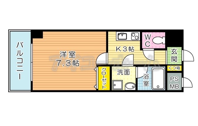 U-Basic reef 三萩野(ユー・ベーシックリーフ三萩野)  203号室 間取り