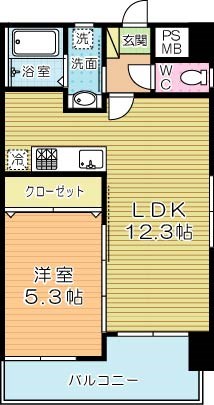 Ｖｏｌｕｍｅ５（ボリュームファイブ） 503号室 間取り