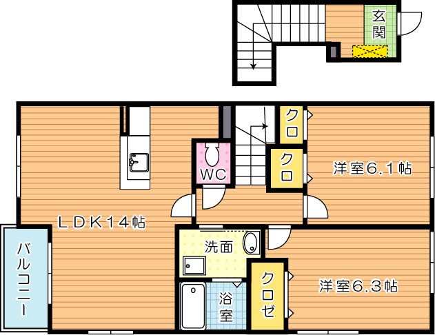 タウンコート学研台 間取り