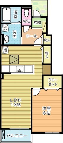 プレアデスⅡ 103号室 間取り