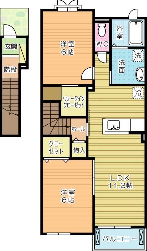 プレアデスⅡ 202号室 間取り