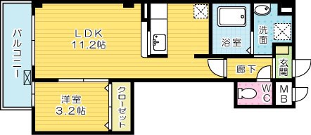 グレイスヒル 302号室 間取り