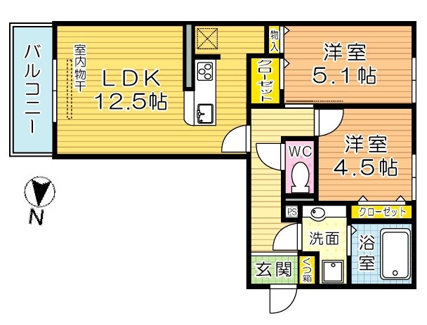 M・K・K下富野 203号室 間取り