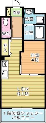 プランタン伊﨑 302号室 間取り