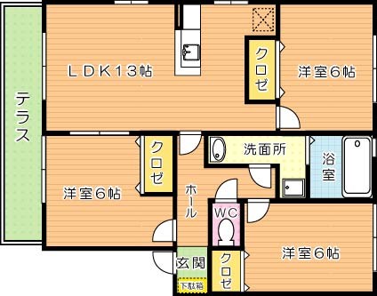 リビングタウン浅川　Ａ棟　 間取り図