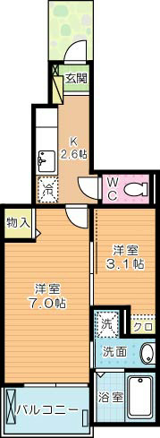 エクスクルーシブⅠ 102号室 間取り