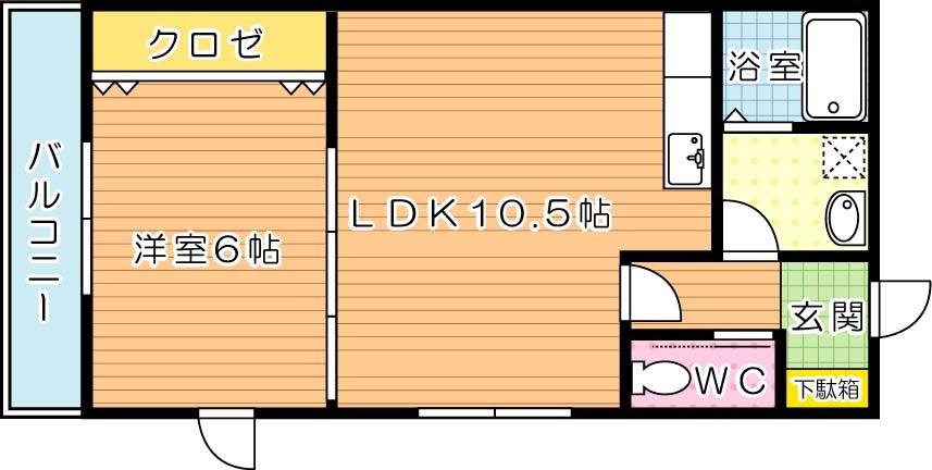 エルソル学研台 106号室 間取り