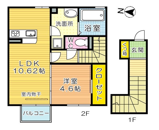D-room片野新町 202号室 間取り