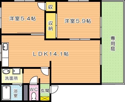 アーバン十字路　Ｂ棟 間取り図