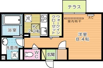 D-room城野 102号室 間取り